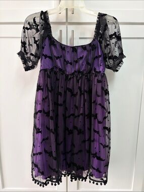 Unique Vintage Purple Bat Dress